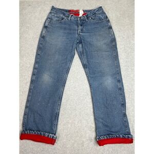 Berne Ladies Denim Jeans‎ Red Lined Cuffed Ankle 10S Womenswear Custom Fit